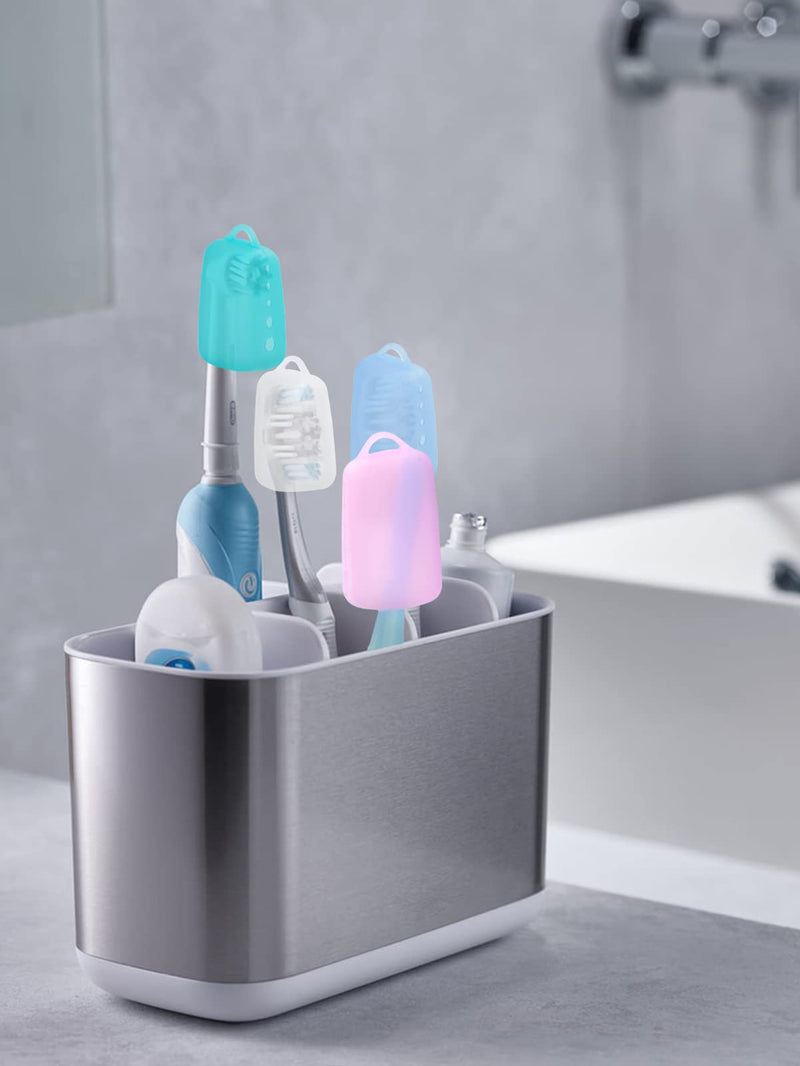 5 Packs Toothbrush Covers, Silicone Toothbrush Covers Caps for for Electric Toothbrush Replacement Head & Manual Toothbrush, Toothbrush Travel Essentials Azure - BeesActive Australia