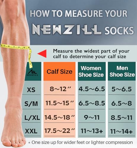 NEWZILL Compression Socks for Women & Men, 20-30 mmHg for Sports & Travel Large-X-Large 03-[3-pairs] Black/White/Gray