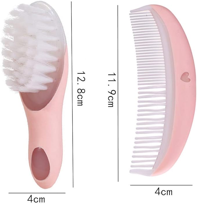Baby Brush Comb Cute Pink Hair Brush Newborn Comb Infant Baby Hair Care Baby Shower Gift Set of 2 - BeesActive Australia