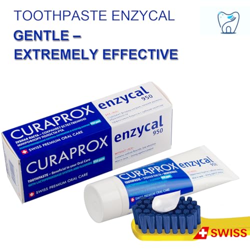 Enzycal Toothpaste 75mL Gently Clean and Protect Against Tooth Decay | Everyday Use | Mild SLS-Free | Cavity Prevention (950 ppm, mild & Refreshing Mint) mild & refreshing mint (950ppm) 2.5 Fl Oz (Pack of 1)