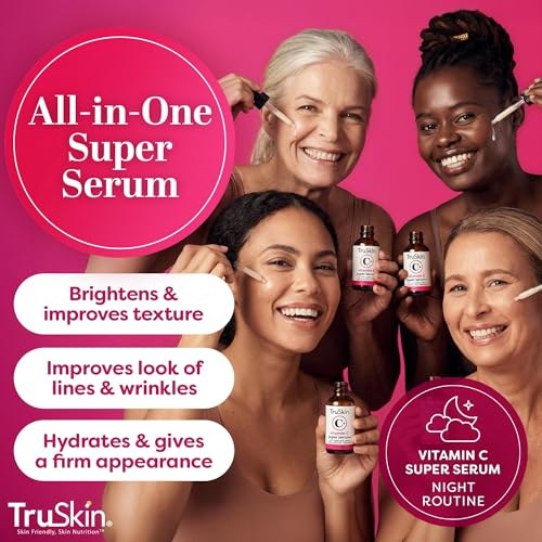 TruSkin Vitamin C Super Serum for Face, 5 Skin Benefits, 2 fl oz 2 Fl Oz (Pack of 1)