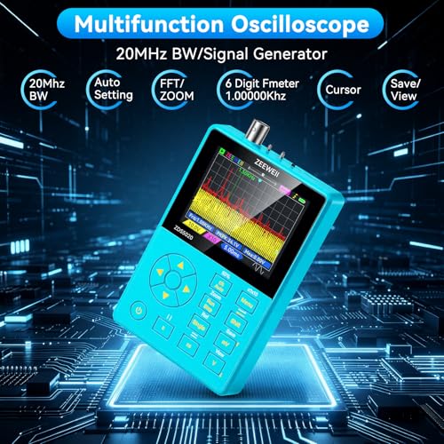 3 in 1 Portable Oscilloscope 20MHz Bandwidth, Handheld Signal Generator