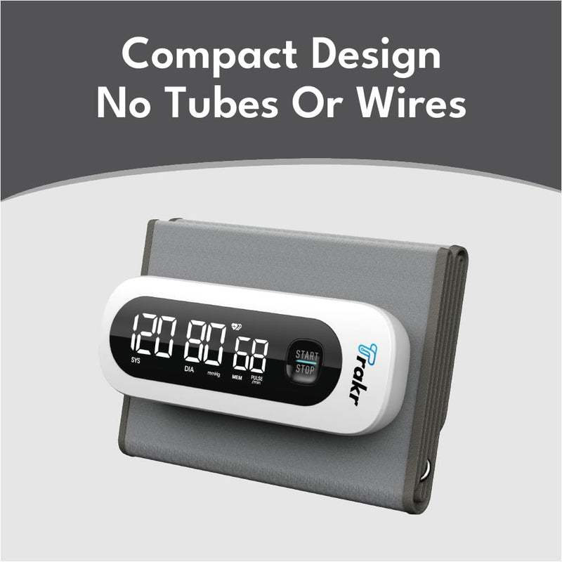 Trakr - Smart Blood Pressure Monitor with App - Rechargeable - Wireless - Bluetooth