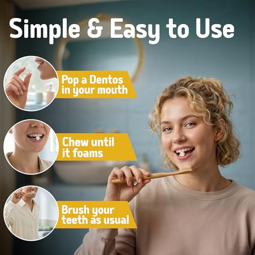 SuperBee Dentos Toothpaste Tablets 150 Tabs Fluoride Free Spearmint 150 Count (Pack of 1)