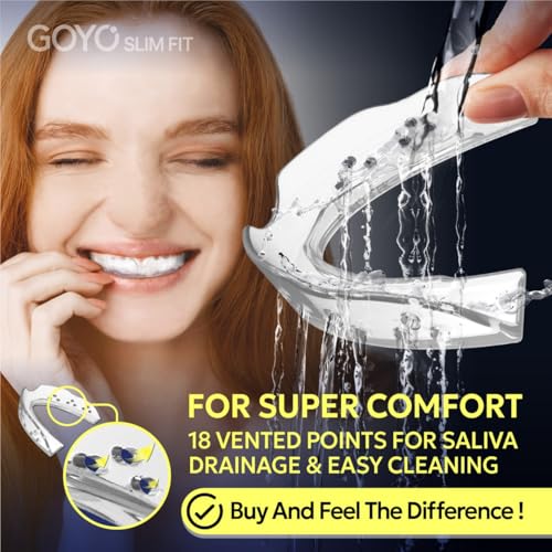 GOYO Slim FIT Pack of 4 Mouth Guard for Clenching Teeth at Night with Thermo Checker & Dental Case | Night Guards for Teeth Grinding