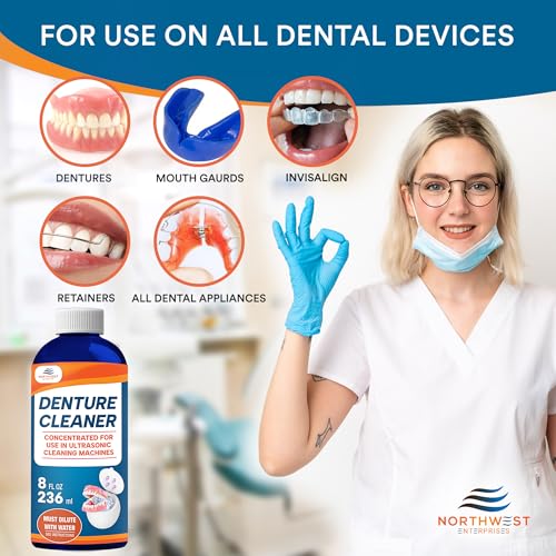 NORTHWEST ENTERPRISES Ultrasonic Denture Cleaner, Removes Stains, 16 oz 16 Ounce