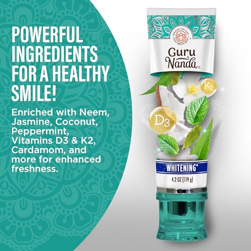 GuruNanda Complete Oral Wellness Kit – Coconut & Peppermint Oil Pulling & 4-Pack Fluoride-Free Toothpaste for Cleaner Mouth, Happy Gums & Brighter Smiles