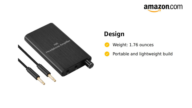 Headphone Amplifier, HiFi Headphone Amp 3.5mm Stereo Audio Gain Switch