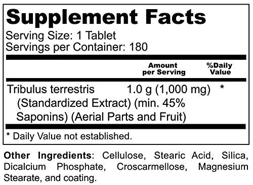 Tribulus Terrestris 1000 mg 180 Tablets - Supports Muscle Strength Stamina Vitality Energy Endurance - BeesActive Australia
