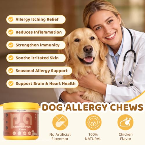 Dog Skin & Allergy Support Bundle: Fish Oil Omega 3 + Allergy Relief Chews for Itchy Skin, Immune & Digestive Health