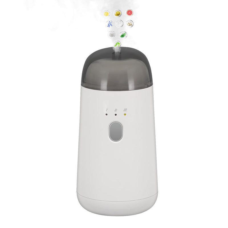 Waterless Diffuser for Essential Oil, Battery Operated Nebulizer, Portable Mini Scent Air Machine, Rechargeable Aromatherapy diffusers with 7color LED Light for Car, Home, Room, Office White - BeesActive Australia