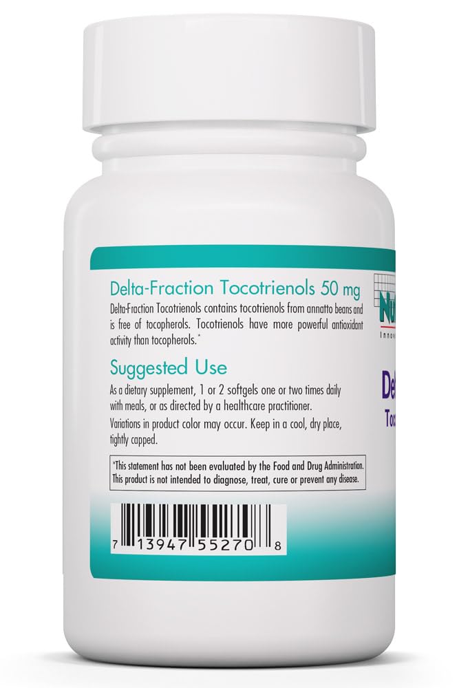 NutriCology Delta-Fraction Tocotrienols, Annatto-Derived, 75 Softgels | 50 mg DeltaGOLD Annatto-Derived Tocotrienols for Antioxidant Activity and Blood Circulation, No Tocopherols, 37 Servings