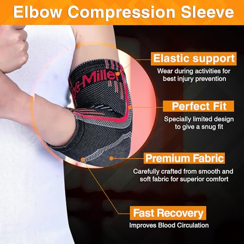 Doc Miller Medium Size | 1 Pair Pink Ankle Brace & 1 Pair Pink Elbow Brace | Compression Support for Men & Women | Brace for Pain Relief | Supports Workout Recovery