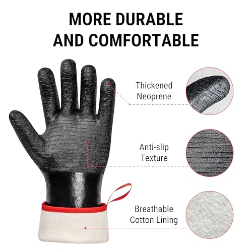 TempPro 932°F Heat Resistant BBQ Gloves, 14" Waterproof Oven & Grill Gloves