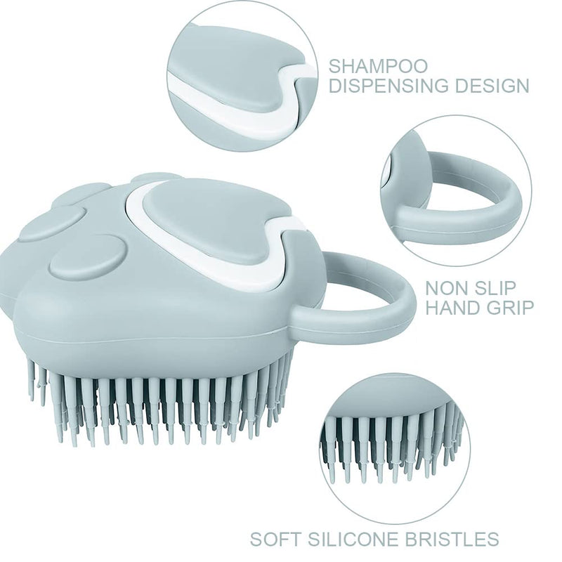 Fiotha Silicone Dog Bath Brush, Pet Bath Brush, Pet Bath Brush, Dog Brush, Cat Brush, 2-in-1 Bath Massage Brush, Silicone Shower Brush, for Dogs and Cats, Refillable Shower Gel Blue - BeesActive Australia