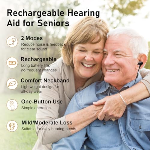 HEARING AlDS for Seniors Adults IPX4 Water Resistance 2 Modes Digital Hearing Amplifier Noise Cancelling with Volume Control Suitable for People with Mild to Moderate Hearing Loss
