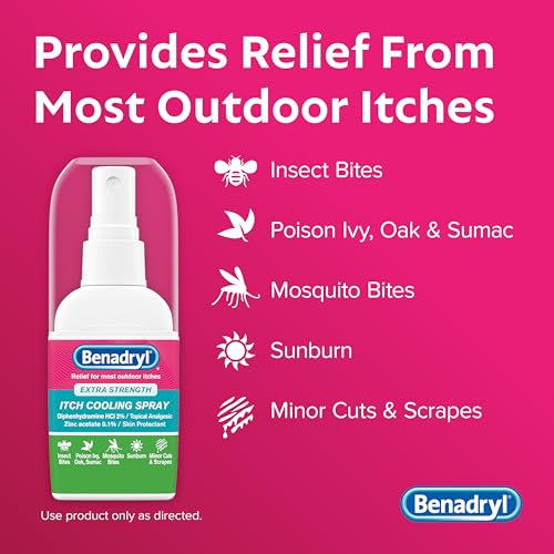 Benadryl Extra Strength Itch Cooling Spray, Topical Analgesic 2 fl. oz 2 Fl Oz (Pack of 1)