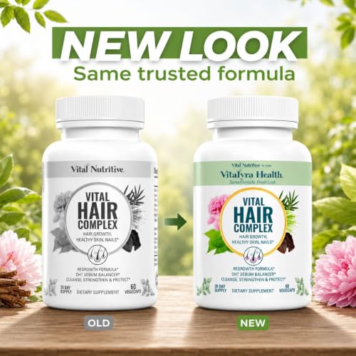 VITAL NUTRITIVE Biotin Hair Growth Vitamins - Hair, Skin & Nails Supplement 60 Count (Pack of 1)