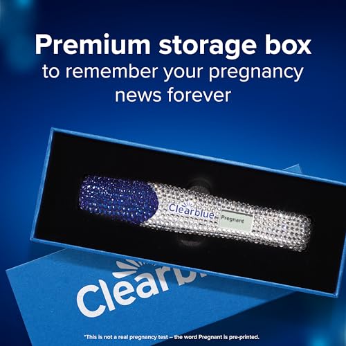 Clearblue Bedazzled Pregnancy Announcement Keepsake Stick 1ct; Unique and Memorable Reminder for Sharing Special Moments on Social Media