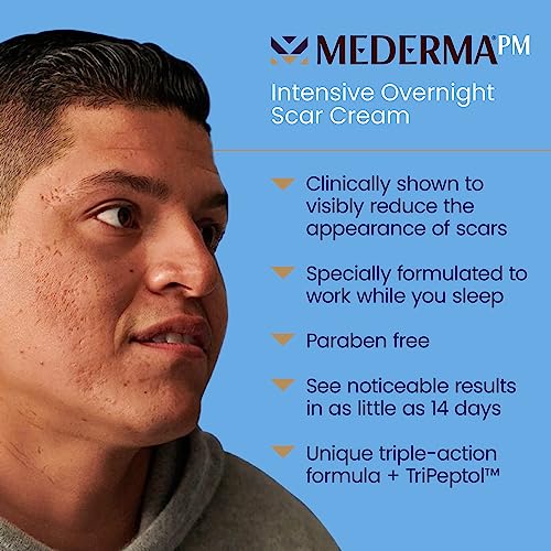 Mederma PM Intensive Overnight Scar Cream, Works with Skin's Nighttime Regenerative Activity & Advanced Scar Gel, Treats Old and New Scars, Reduces the Appearance of Scars from Acne