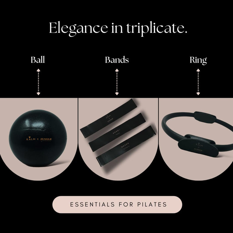 Pilates Equipment - Special Edition Pilates Set for Home Workouts - Includes Pilates Ring, Exercise Ball, and Resistance Bands - Home Pilates Essentials Kit | Strength, Flexibility, Core Stability