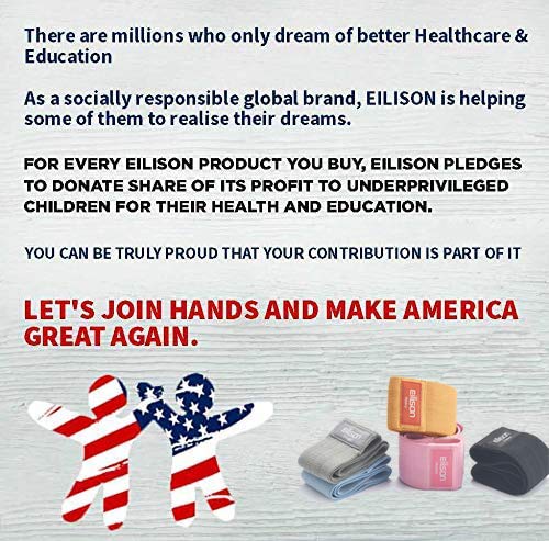 EILISON GLAMFIT Booty Resistance Bands for Women - Set of Non-Slip 5 Cotton Loops, Hip Thigh Glute Workout Bands for Squats, Yoga & Home Fitness Strength Training (Level 5)