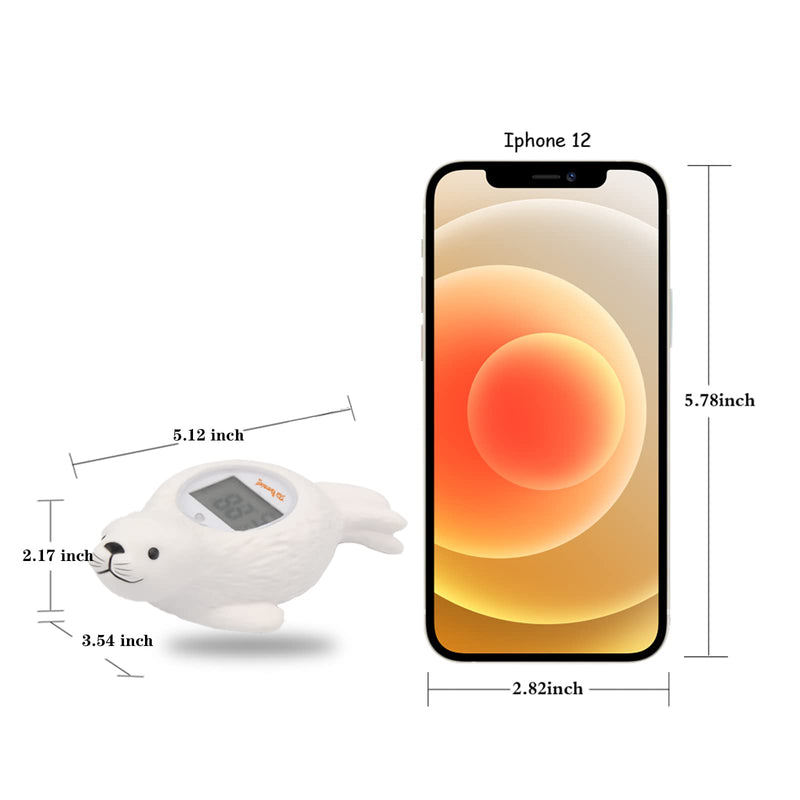 Doli Yearning Upgrade Baby Bath Thermometer Room Temperature| Water Thermometer|Kids' Bathroom Safety Products| Baby Bath(Seal Shape)℃/℉, LCD White