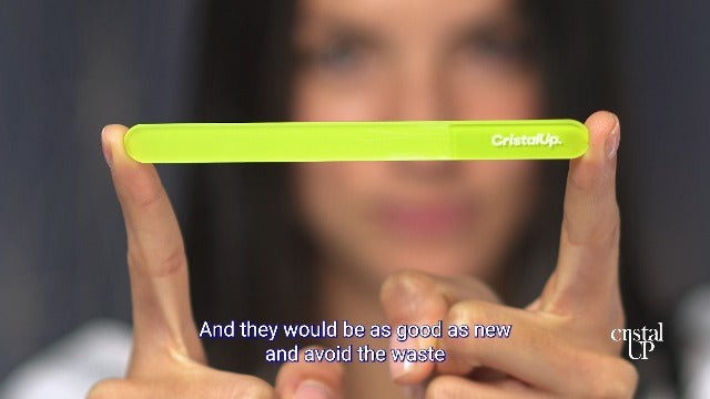 Cristal UP Glass Nail File for Home, Professional Manicure & Pedicure Care Apple Citrus/Green