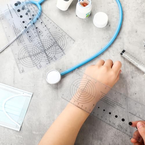 Geiserailie 4 Pcs Medical Ruler with Wound Measuring and Pupil for Nurses