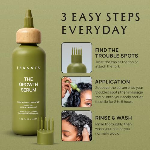 Lebanta Batana Oil For Hair - 100% Pure, Raw & Natural Blend With Organic Castor, Pumpkin Seed, Coconut and Rosemary Oil - Thicker, Stronger Looking Hair For Men & Women Scalp - 4 FL OZ 4 Fl Oz (Pack of 1)
