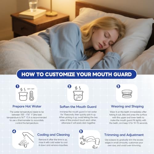 Anti Grinding Guard, Mouth Guard for Grinding Teeth at Night, Mouth Guard for Sleeping, Perfect fit Night Guards for Teeth Grinding, Reusable Mouthguard for Adults 1.8*2.2in+1.8*2.4in
