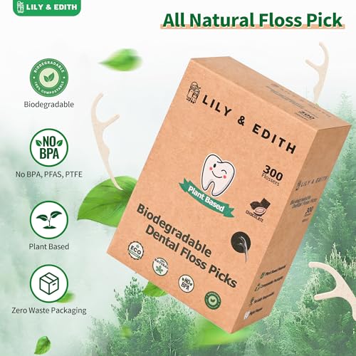 Lily and Edith Plant Based Floss Pick with Silicone Bag Set