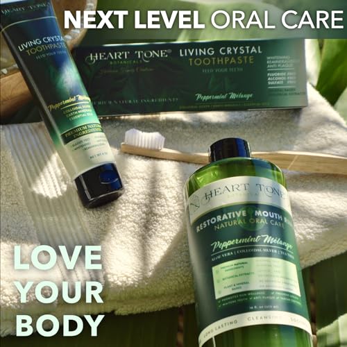 Theobromine & Hydroxyapatite Toothpaste | Living Crystal | Fluoride Free | Colloidal Silver, Bentonite Clay, L-Arginine | Low Abrasion Tested | Mint