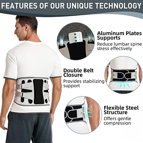 Lightweight Back Brace for Women/Men, Sports Protect Support Belt Black 3XL