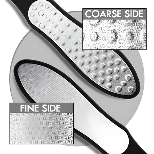 3 in 1 Large Size Durable Foot File Callus Remover (1 Pc) with Double Sided Stainless Heel Scraper for Cracked Heels, Pedicure Tools for Feet Ped Egg for Feet with Coarse and Fine Sides.