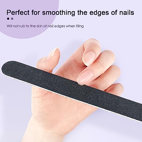 Canvalite Nail File Large Emery Boards for Nails 100/180 Grit Nail Files for Natural Nails Manicure Pedicure Tool for Home and Salon Use 50PCS, Black 50.0