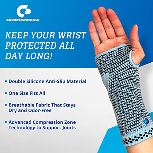 Compressa Wrist Compression Sleeve for Women & Men - Non-Slip Support for Joint Pain, Muscle Recovery, Arthritis, and Injury Relief 1