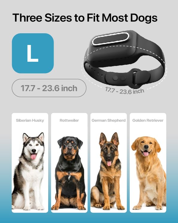 Dog Bark Collar Shock Vibration Beep: High Sensitive Barking Control Collar with Replaceable Battery for Small Medium Large Dogs (Small) - BeesActive Australia