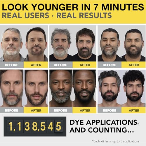 Reusable Hair & Beard Dye for Men – Medium Brown | Up to 5 Uses, 7 Minutes | Natural Gray Coverage, No-Drip Cream with SkinArmour – Cleverman 2 Ounce (Pack of 1)