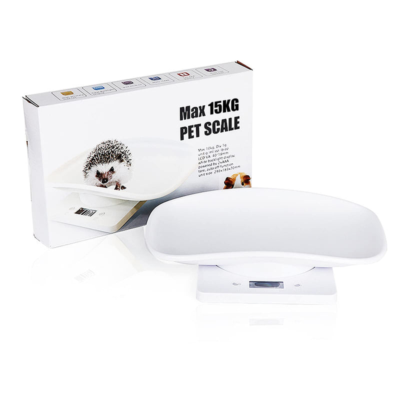 Puppy Scales for Weighing, Cat Weight Scale, 33lb/15kg Vegetables Fruits Kitchen Electronic Weight Scale with Tape Measure, for Kitten/Puppy/Hamster/Little Bird/Rabbit white 15kg - PawsPlanet Australia