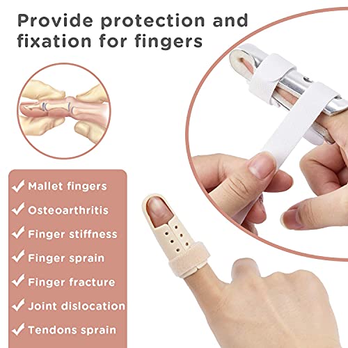 Finger Splint, 9PCS Finger Brace for Index, Middle, Ring Fingers Straightening Arthritis Knuckle Immobilization