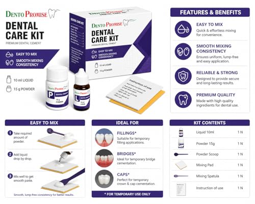 Zinc Oxide Eugenol Cement Dental Care Kit Glue for Crowns & Bridges Filling
