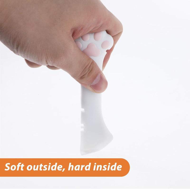 2Pcs Silicone Pet Food Spoon Dog Cat Food Spoon Cat Food Can Opener Paw Cute Paw Cat Food Spoon Wet or Dry Food Short Spoon White Spatula Scoop Mixing Spoons for Dog Cat Canned Food - BeesActive Australia