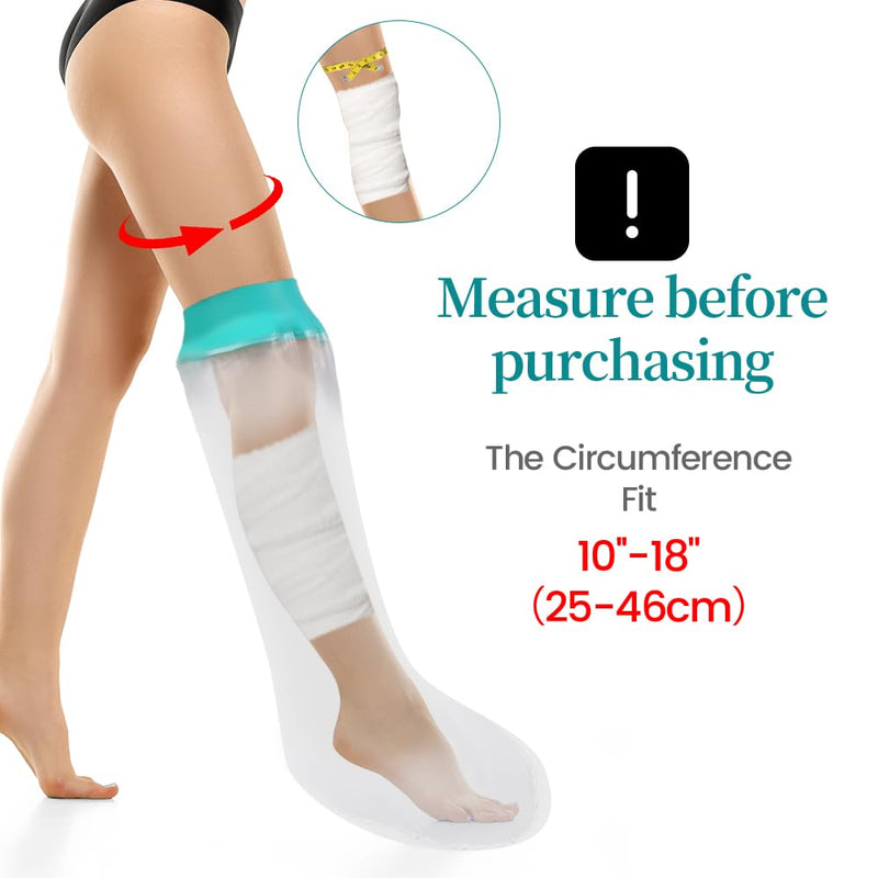 CIVJET Cast Covers for Shower Leg, Waterproof Cast Cover for Showering/Swimming, Cast Protector for Shower Leg Adult, Water Proof Shower Boots for Foot after Surgery, Knee, Ankle, Boot (Diameter-7.9") Reinforced Green - BeesActive Australia