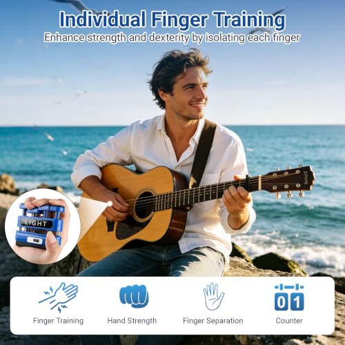 Hand Gripper with Rep Counter Ergonomic Counting Finger Exerciser 3