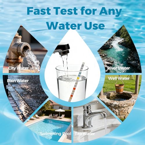 TESPERT Drinking Water Test Strips 125ct, Lead Home Tap Well Water Test Kit 16 in 1 Drinking Water Testing Kit