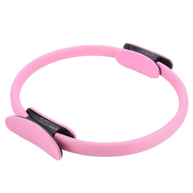 ZJchao Yoga Pilates Ring Circle for Thighs Legs Fitness Strengthen Core Back Improve Muscle Mobility Lightweight Portable Green Pink Black 15 in Diameter (Roseate)