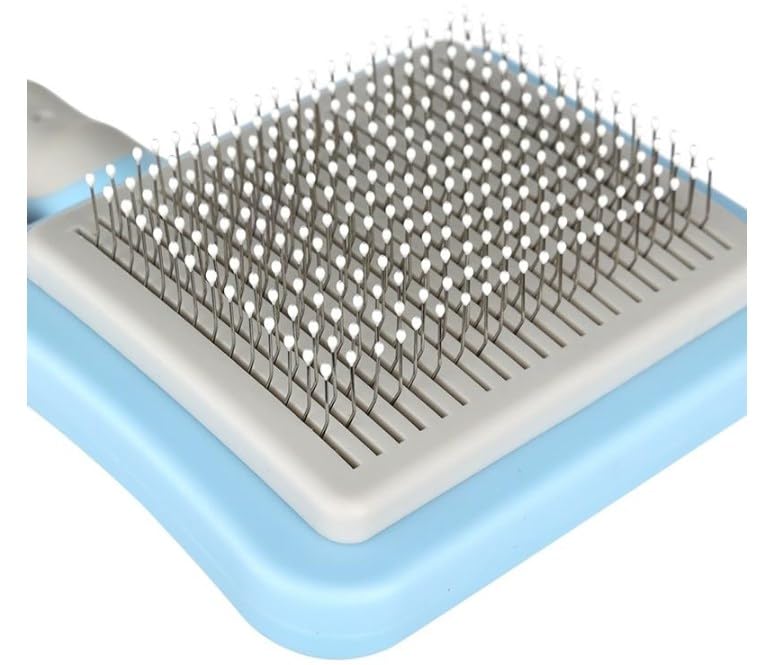 Slipper Brush for Dog Grooming, Soft Bristles for Shedding and Detangling, Blue - BeesActive Australia
