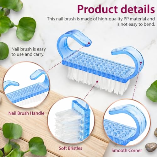 12 Pcs Nail brush,Nail brush for cleaning fingernails Men Women,Nail brushes for Toes,Easy use fingernail brush,Nail scrubber brush for Travel,Nail cleaning brush kids