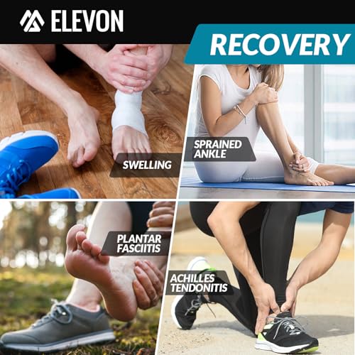 Elevon Ankle Support Brace with Adjustable Straps, Nylon Medical Brace for Achilles Tendonitis, Ankle Support, Plantar Fasciitis & Sprain Relief 1 Pack